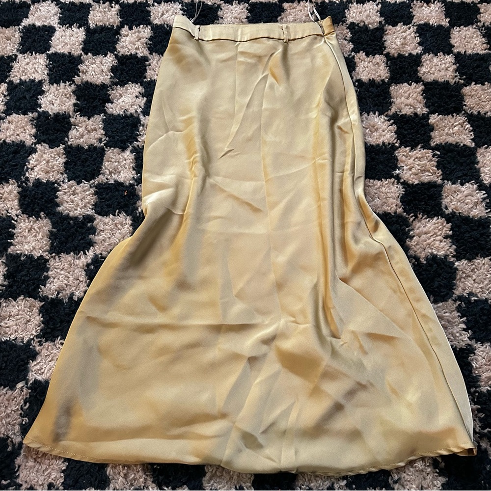 Simple retro Long skirt - light gold - size: xs
